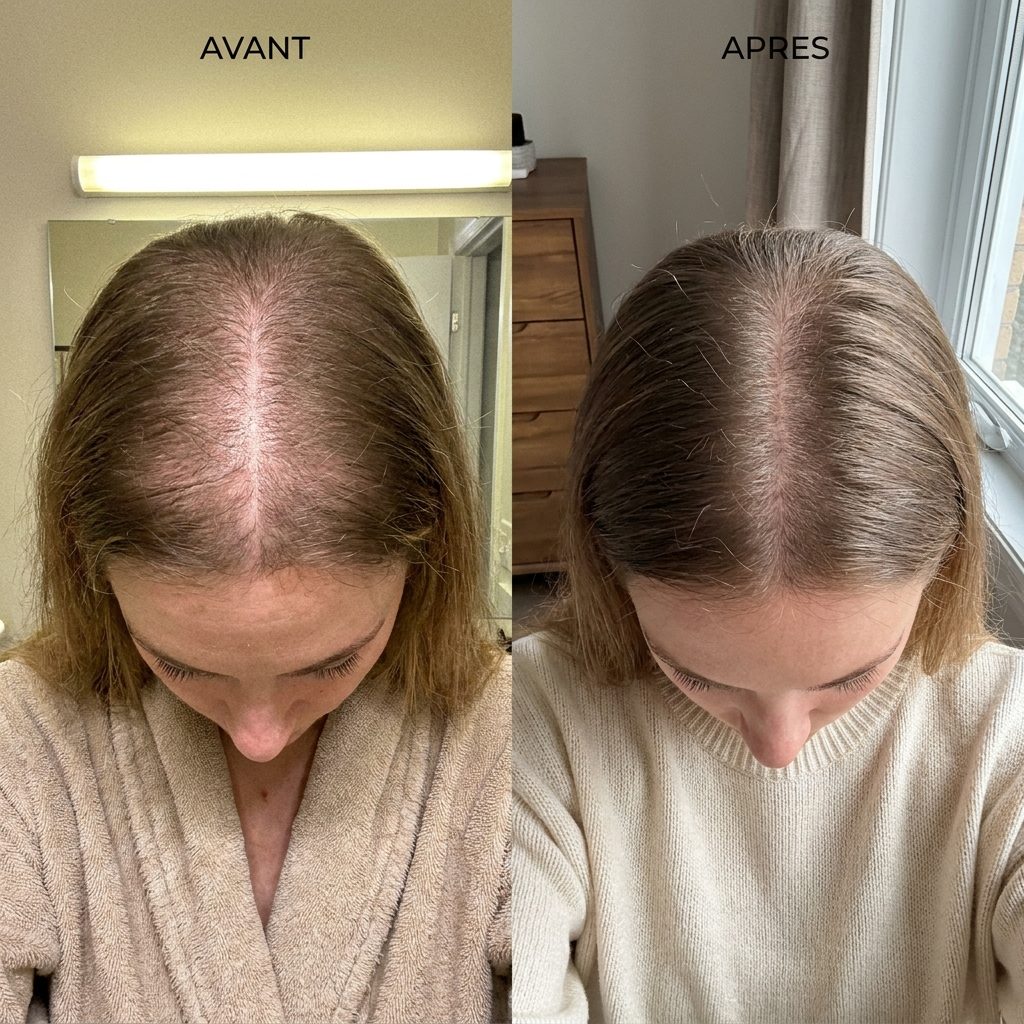 Avant/Après — Raie après 8 semaines